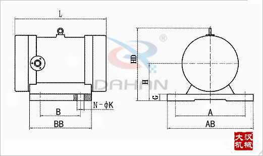 YZS振動電機外形圖 YZS振動電機外形圖